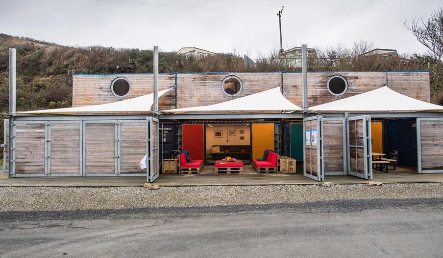 On the Wales Coast Path in Cwmtydu, between New Quay and Llangrannog. Ty Cwch provides unique, contemporary and affordable accommodation where you can