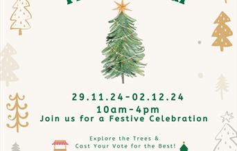 Poster advertising Christmas tree festival