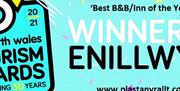 Go North Wales Tourism Awards 2021 - Winner 'Best B&B/Inn of the Year'.
