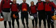 A typical adult group after a Coasteering session at our stunning venue on Anglesey.