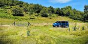 Campervan pitch at Belan Bluebell Woods