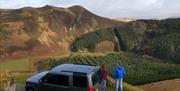 Enjoying the view on a Cambrian Safaris tour in North Ceredigion.