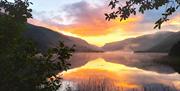 View at dawn from Pen-y-Bont Hotel. Talyllyn.