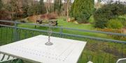 View from Millpond Caravan at Felin Crewi Cottages, Machynlleth